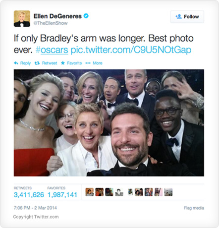 Ellen DeGeneres Oscar tweet